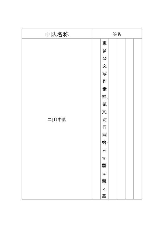 2024年学校第六次少代会队员代表签到表