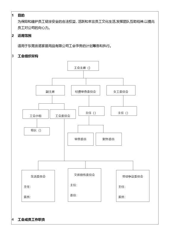 工会委员会组织机构
