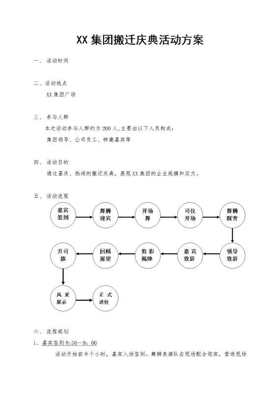 某某集团公司搬迁庆典活动方案