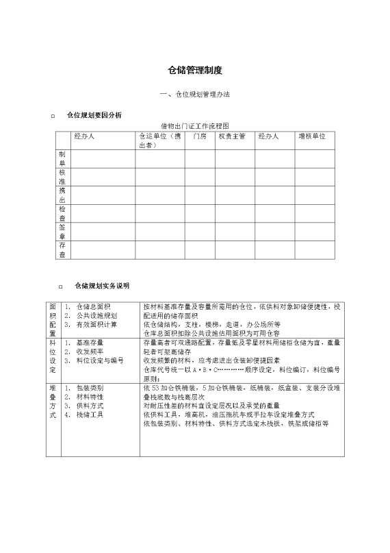 仓储管理制度