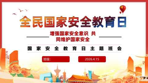PPT：全民国家安全教育主题班会：增强国家安全意识，共同维护国家安全
