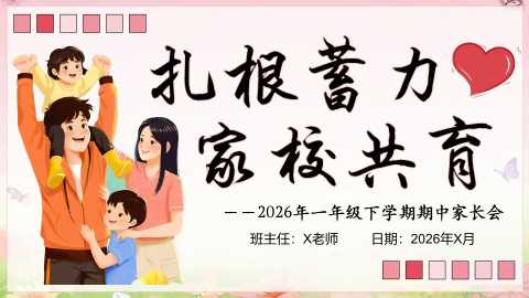【带讲稿】【一年级下】【语文】【期中】家长会：扎根蓄力，家校共育