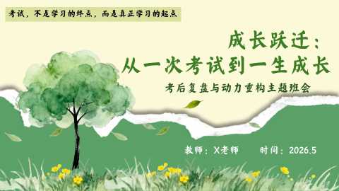 【带讲稿】【考试质量分析】考后复盘与动力重构主题班会：成长跃迁——从一次考试到一生成长