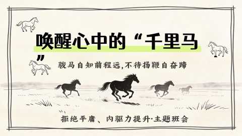 【带讲稿】【通用】拒绝平庸、内驱力提升主题班会《唤醒心中的千里马》
