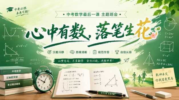 【初三下】【数学】九年级中考考前冲刺主题班会：心中有数，落笔生花20260609