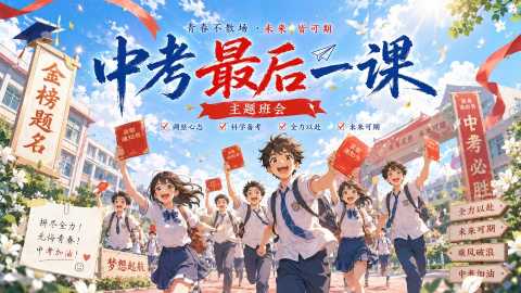 【带讲稿】【初三下】【中考考前】九年级主题班会：最后一课班会中考冲刺，决战中考20260609